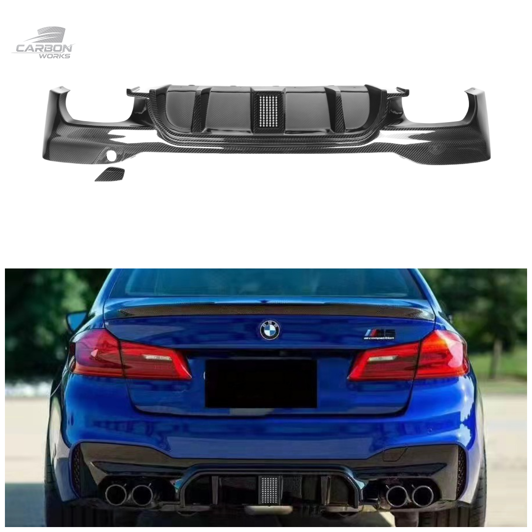 DRY Carbon Fiber Rear Diffuser with LED I F90 M5
