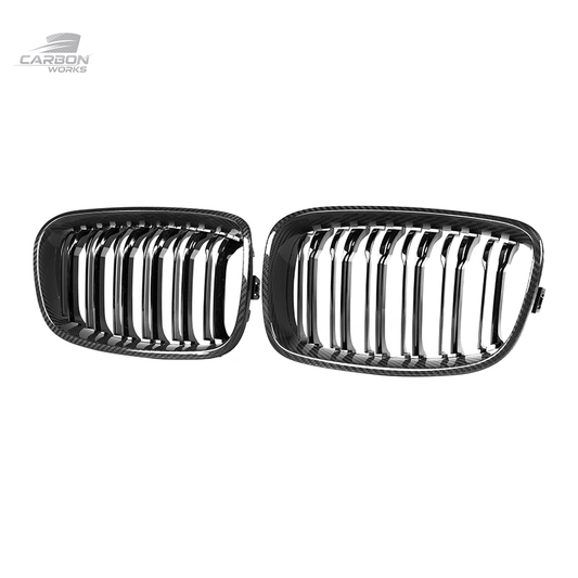 DRY Carbon Fiber Dual Slat Style Front Grille | F20/F21 LCI M-sport M135I/M140I