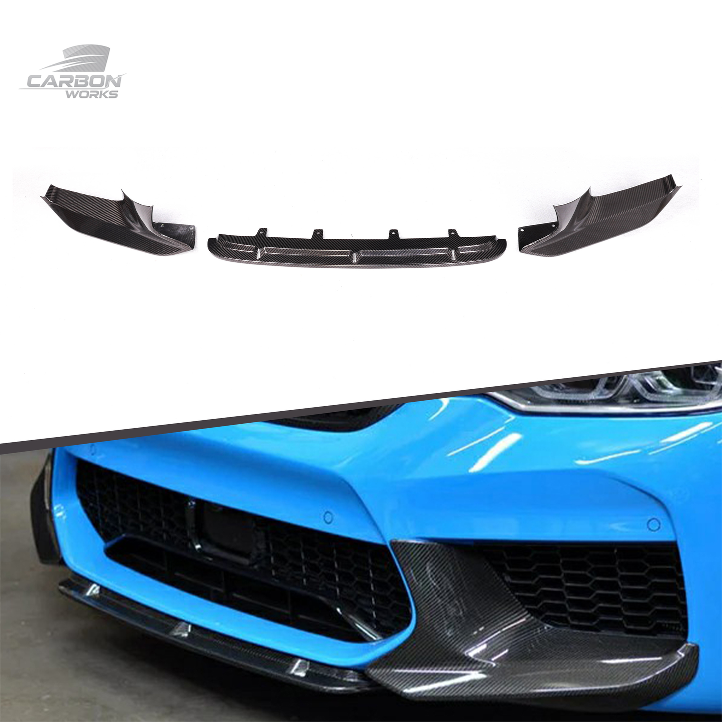 DRY Carbon Fiber MP Style 3PCS Front Lip I G30 M-Sport