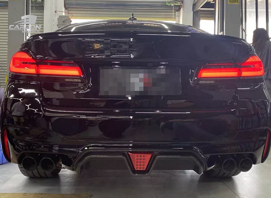 Carbon Fiber CS Style Rear Diffuser with LED I F90 M5