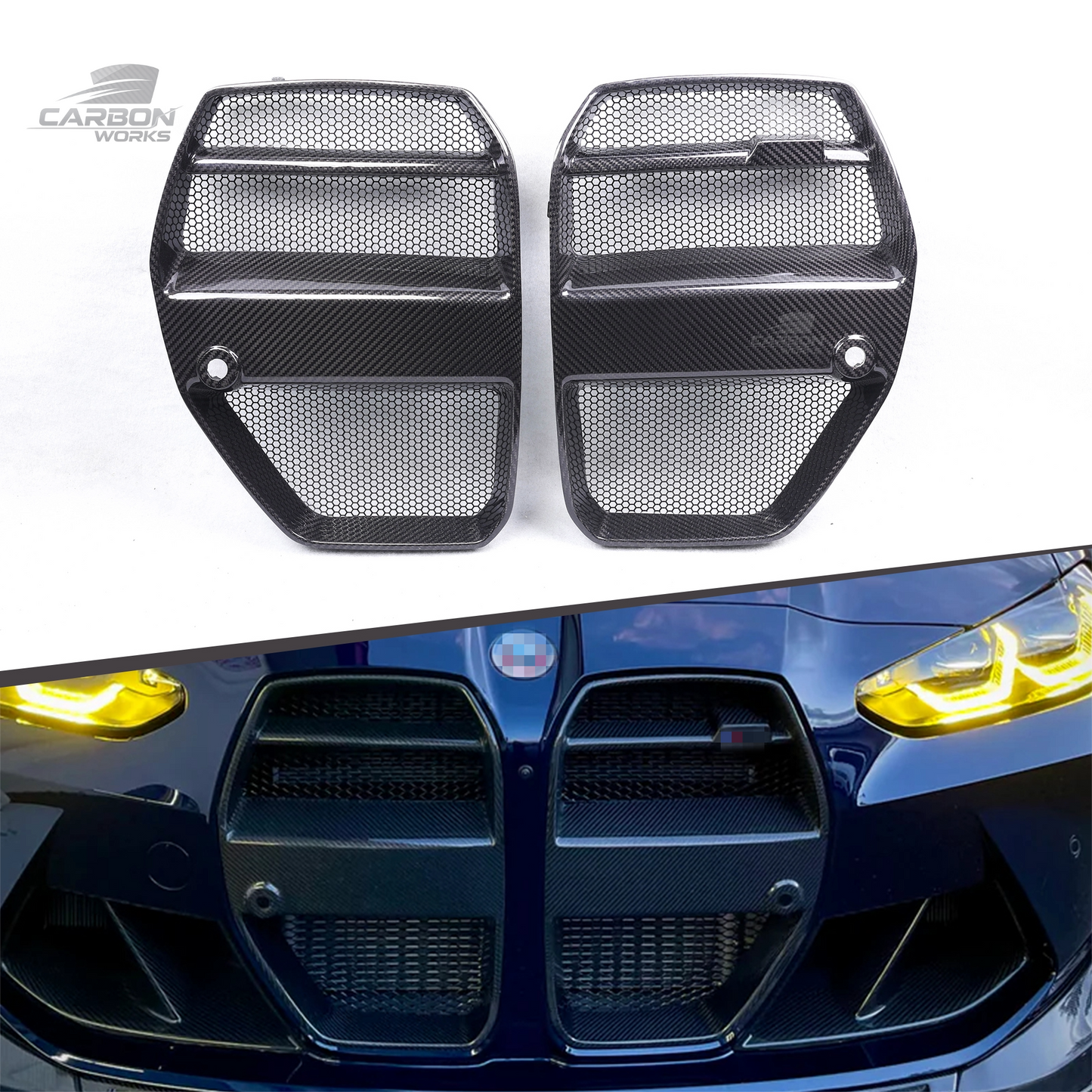 DRY Carbon Fiber V Style Front Bumper Grille I G80 G81 G82 G83