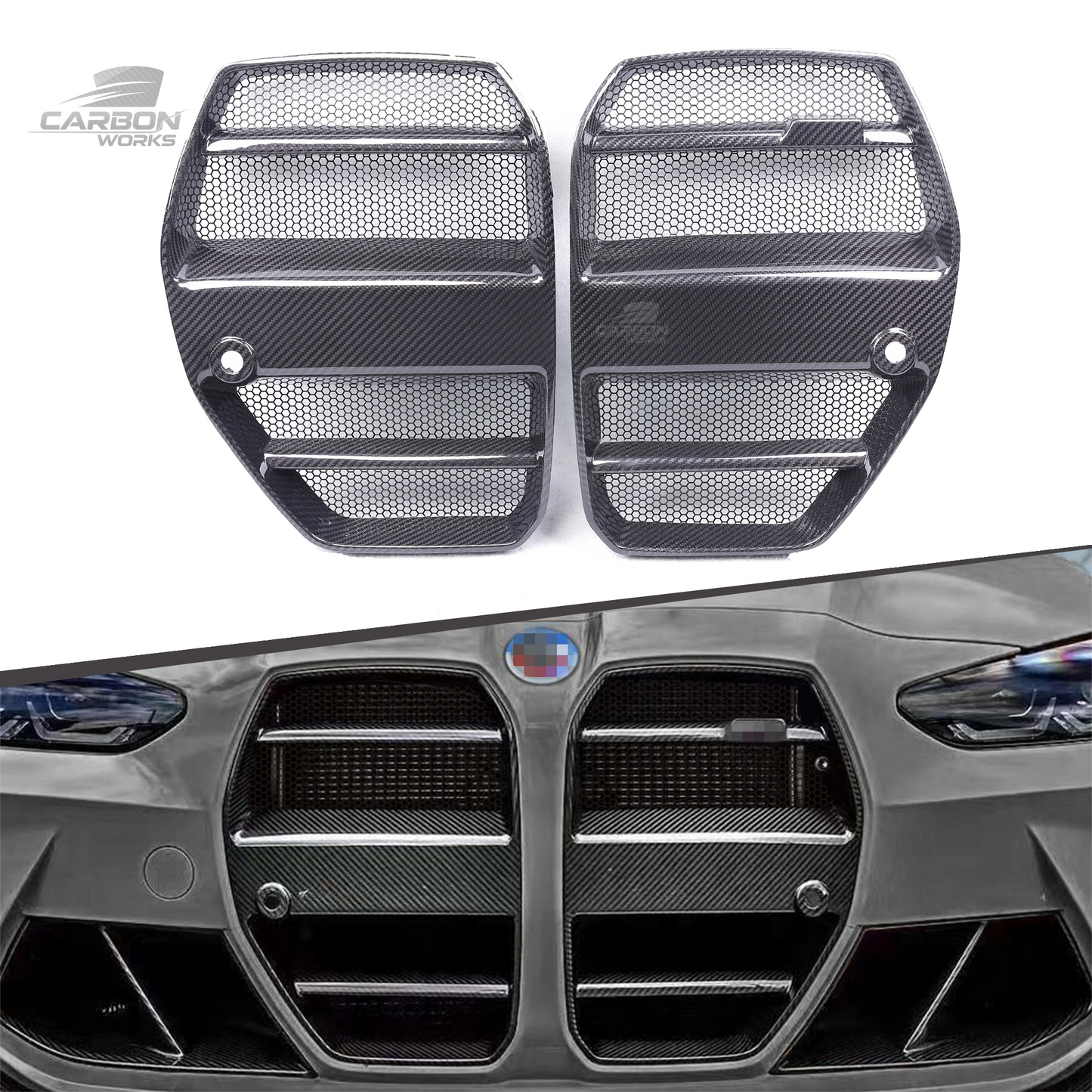 DRY Carbon Fiber ST Style Front Bumper Grille I G80 G81 G82 G83